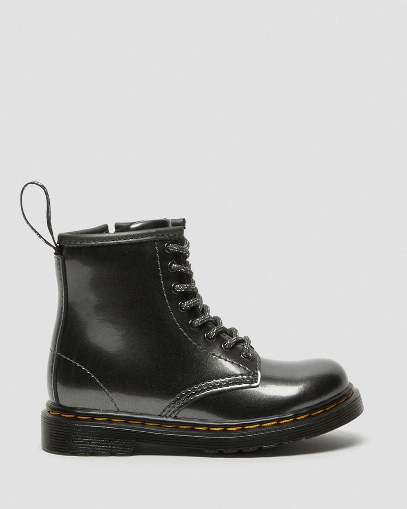 Dr Martens Toddler 1460 Metallic Snørestøvler Børn Grå | DK 697KOR